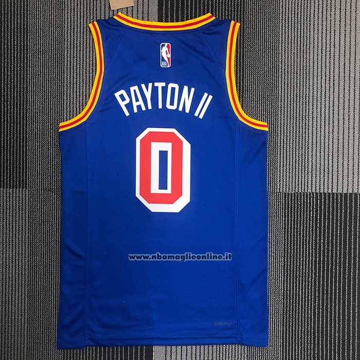 Maglia Golden State Warriors Gary Payton Ii #0 75th Anniversary Blu